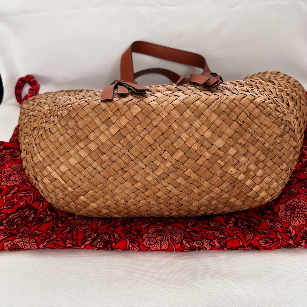 Ulla Johnson Natural Straw Tote with Tan Leather Handles - Picture 8 of 15